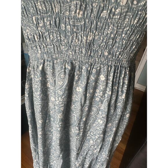 Patrons of Peace Stone Blue Floral Midi Dress size L - Picture 3 of 7